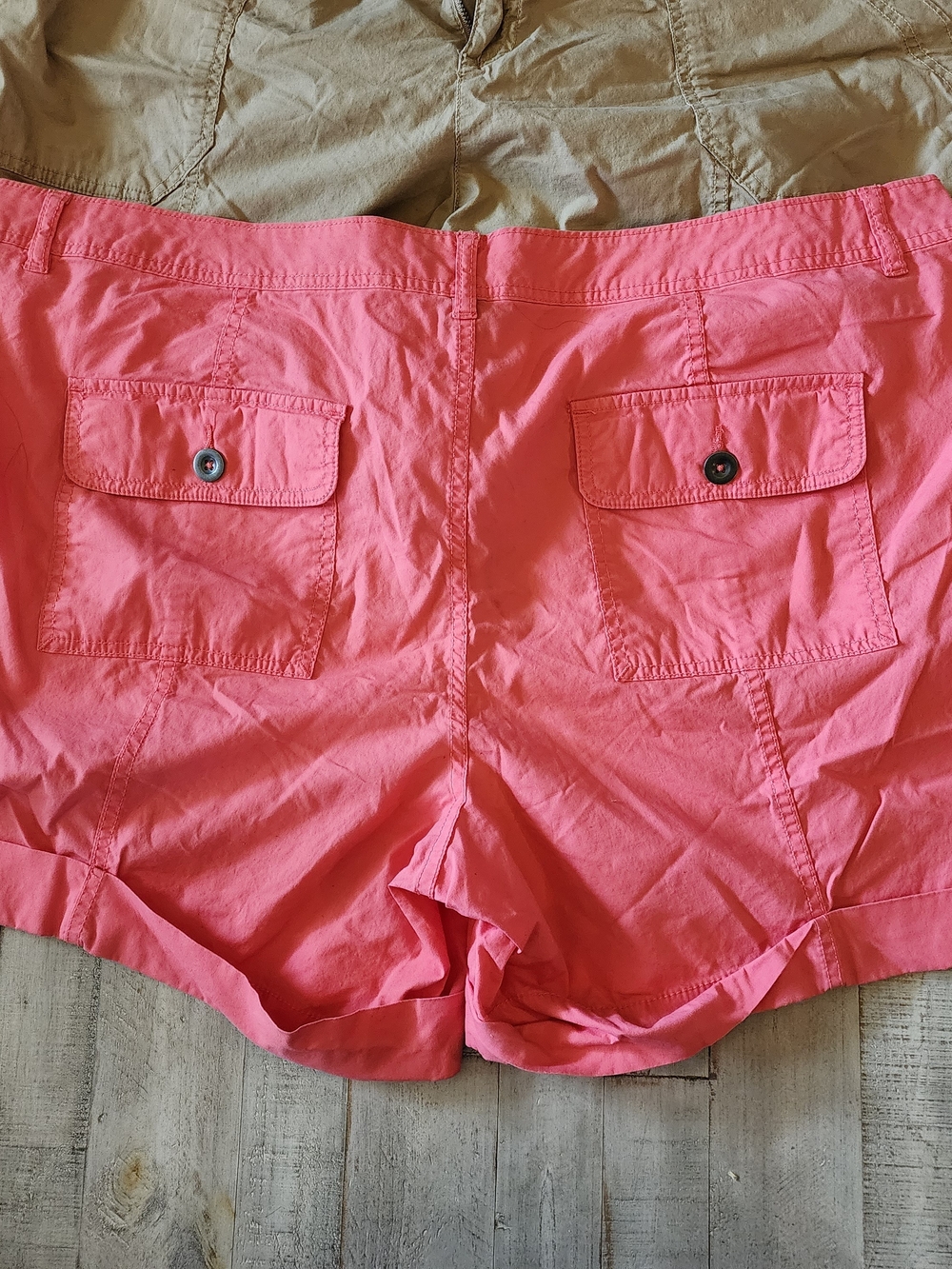 a.n.a Women's Shorts Trio in Coral, Khaki, and Black - Picture 5 of 5